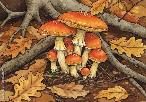 Autumn's Emberglow: Forest Fungi