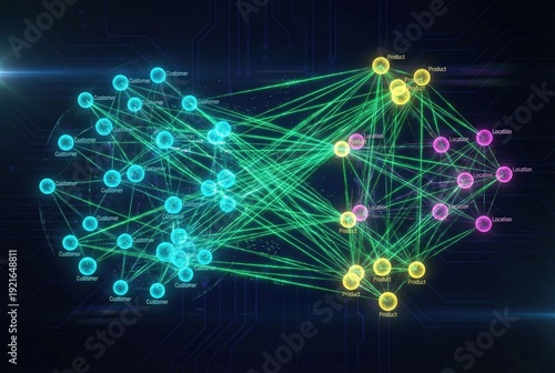 Graph database visually mapping complex multi-point relationships