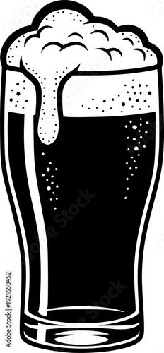 Minimalist Pale Ale Illustration with Sumi-e Brush Strokes and F
