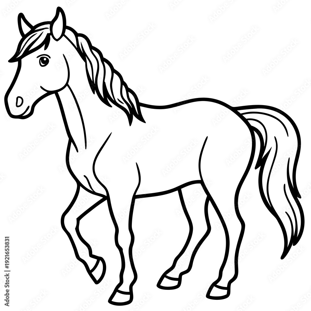 Obraz premium black horse vector illustration