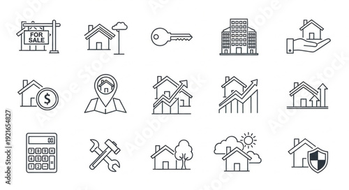 Real Estate Icons Set.