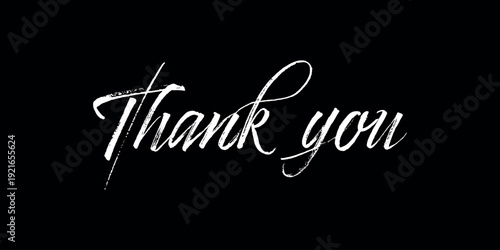 Thank You Elegant Ink Script Typography Vector Design BLACK
