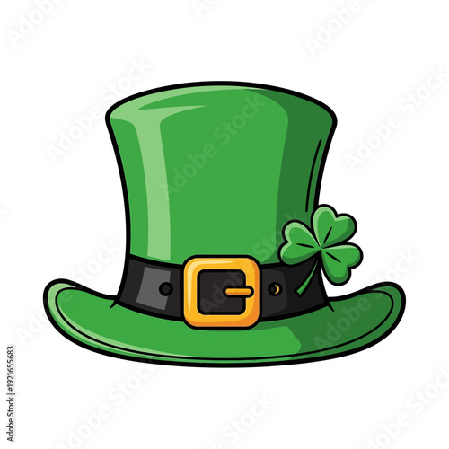 Green Top Hat with Shamrock Decoration.