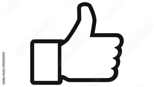 A simple black and white outline illustration of a hand giving a thumbs up