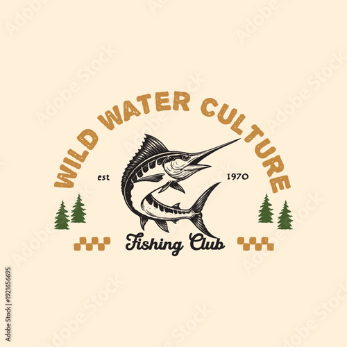 fishing Illustration vector, Perfect for t-shirt prints, posters, and other uses