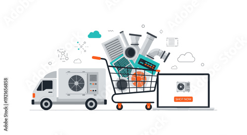 HVAC Online Shopping and Delivery: E-commerce for Air Conditioning & Heating Systems, Installation, and Service