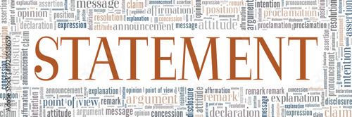 Statement word cloud conceptual design isolated on white background.