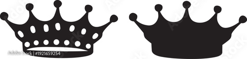 Two Black Crown Silhouettes side by side on White Background, symbolizing different ranks, choices, or comparisons of royalty