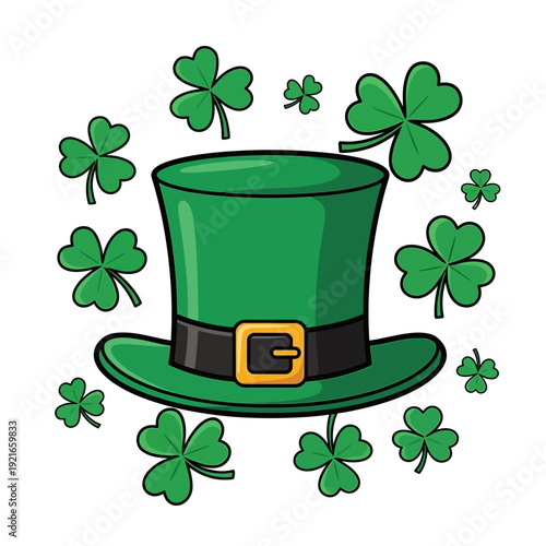 Green Top Hat with Shamrocks.