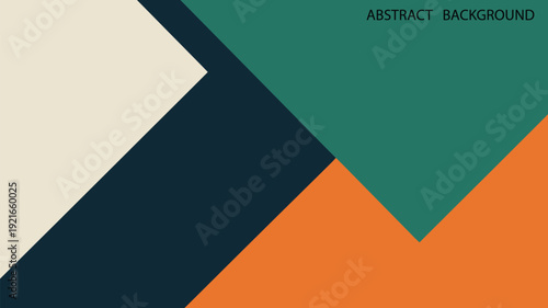 Abstract minimalist geometric background with overlapping sharp angular shapes in retro earth tone colors