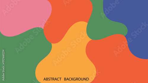 Abstract colorful background with organic fluid liquid shapes and vibrant overlapping blobs for creative graphic design