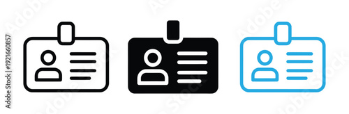 Identity card icon vector. Symbol for employee ID badge, corporate staff name tag, personal identification, and security access. Vector Illustration.