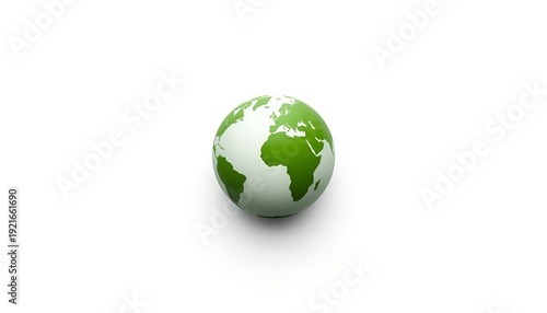 green globe on white background