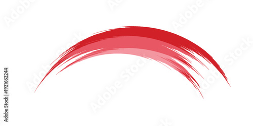 Dynamic vector depiction presents a bold red brush stroke; its textured surface and spontaneous expression creates an eye catching element on a white backdrop.