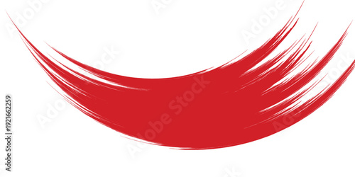 Dynamic vector depiction presents a bold red brush stroke; its textured surface and spontaneous expression creates an eye catching element on a white backdrop.