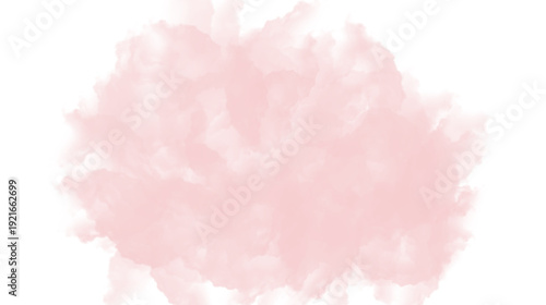 Soft Pink Watercolor Cloud on White Background vector illustration