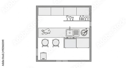 Floor Plan Diagram Blueprint Illustration.