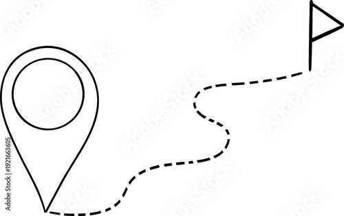 Doodle Location Pin. Navigation Marker, Pinpoint or Tag. GPS Map navigation mark 