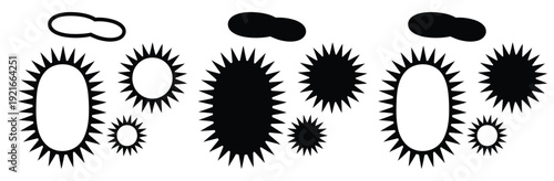 Microorganism and virus icon vector. Symbol for bacteria cell, infectious pathogen, disease prevention, and scientific research. Vector Illustration.