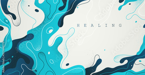 Abstract vector background with smooth fluid lava shapes, curve lines and shapes abstraction art, liquid flow relaxing amorphous illustration.