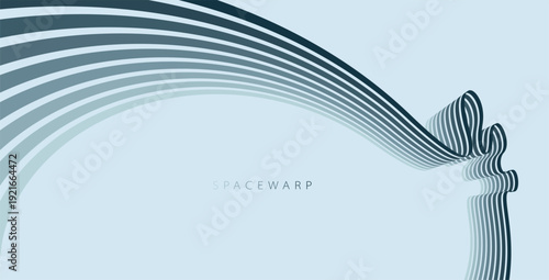 Mist oblivion theme vector abstract background with 3D lines in perspective, dystopian gloomy graphic design wallpaper with curve stripes.