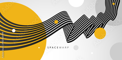 Abstract background with curve lines in 3D perspective, dynamic stripes tape look like road, journey trip wallpaper, futuristic dynamic expanse theme.