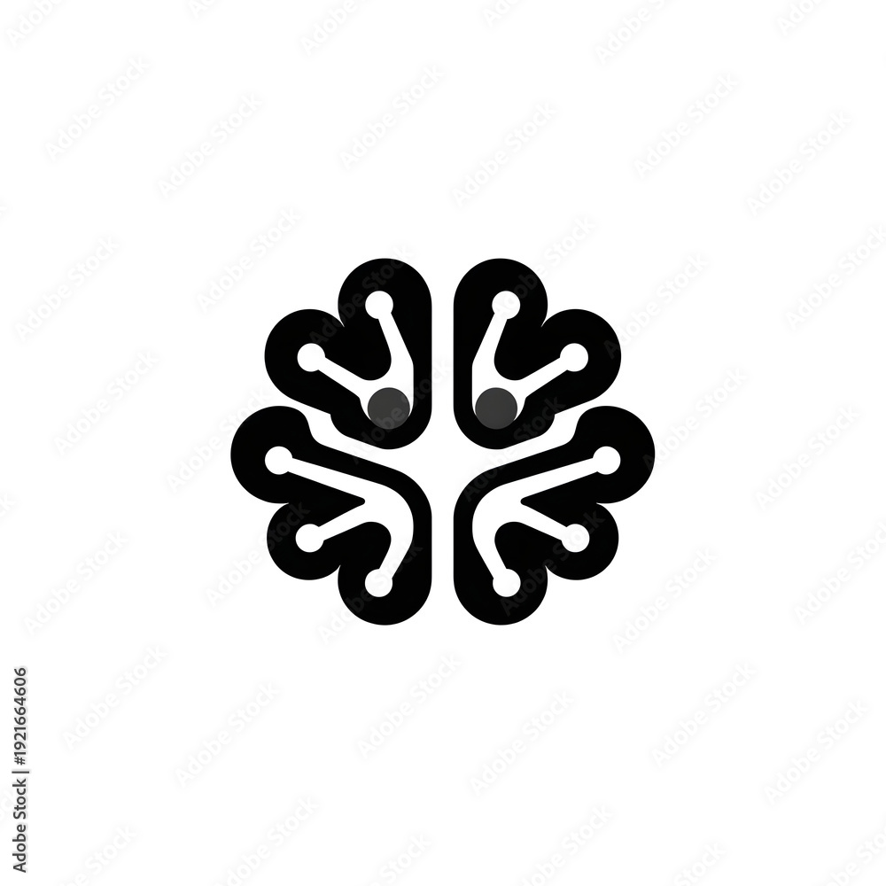 Obraz premium Connected Mind: An abstract representation of the human brain, depicted with a network of interconnected pathways, symbolizing intelligence and cognitive function.