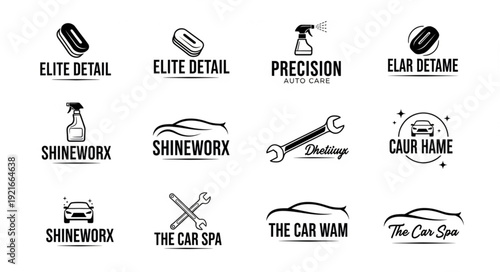 Collection of Car Wash and Auto Detailing Logos.