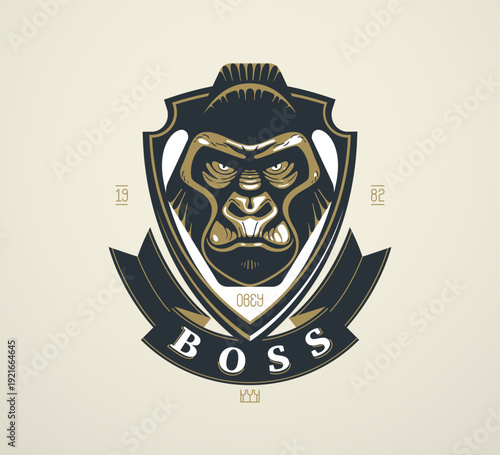 Powerful gorilla symbol representing leadership, authority, and dominance, designed for strong brands, corporate identity, and premium business positioning.