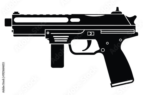 steyr m9 a1 silhouette line art vector illustration