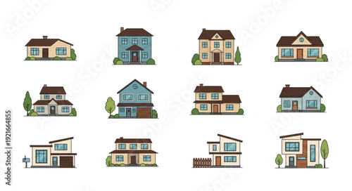 Collection of Diverse Residential House Styles and Designs.