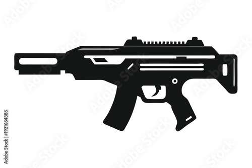steyr m9 a1 silhouette line art vector illustration