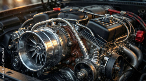 Detail of a car engine