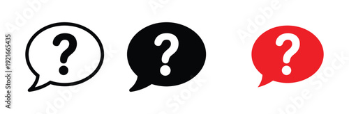 Question mark speech bubble icon vector. Symbol for FAQ support, help center query, information request, and customer assistance. Vector Illustration.