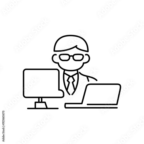 プログラマーをモチーフにした人型アイコン