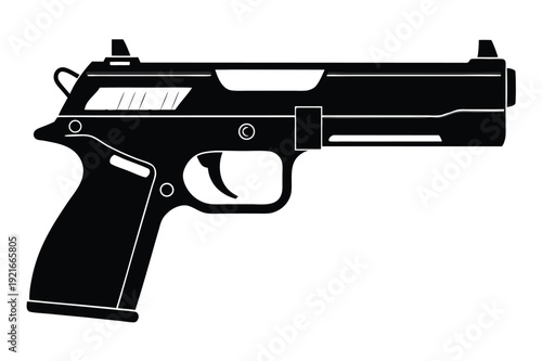 steyr m9 a1 silhouette line art vector illustration