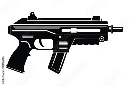steyr m9 a1 silhouette line art vector illustration