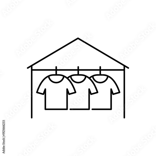 花粉対策の洗濯物部屋干しをイメージしたアイコン