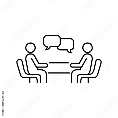 打ち合わせをイメージした人型アイコン