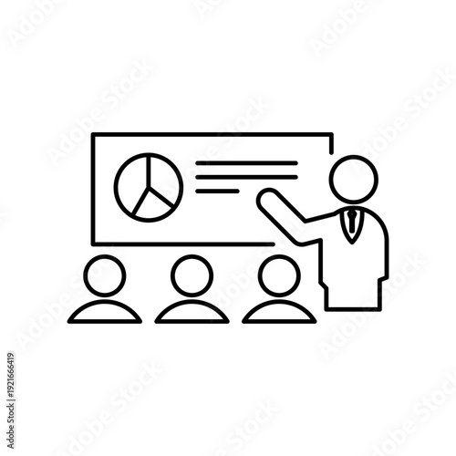 プレゼンテーションをイメージした人型アイコン