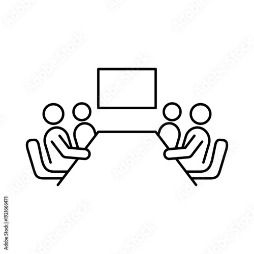 役員会議をモチーフにした人型アイコン