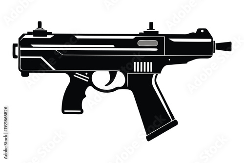 steyr m9 a1 silhouette line art vector illustration