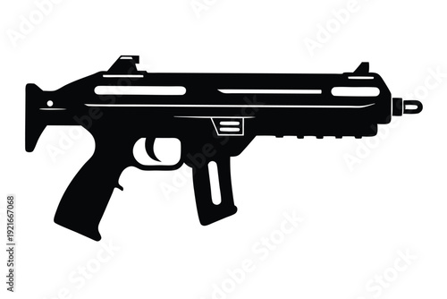 steyr m9 a1 silhouette line art vector illustration