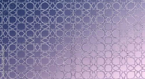 Intricate Geometric Pattern on Blue and Purple Tile Surface for Modern Interior Design