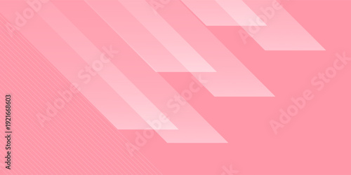 Abstract Pink Geometric Background with Dynamic Diagonal Shapes and Stripes