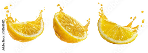 Wallpaper Mural Lemon splash action on transparent background fresh citrus juice bright colors Torontodigital.ca