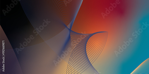 Vivid azure and magenta abstract glowing shapes with LightSalmon grainy gradient on dark noisy textured background for banner, header, and poster design