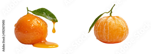 Wallpaper Mural Juicy orange fruit with dripping juice transparent background isolated photo Torontodigital.ca