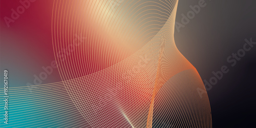 Vivid azure and magenta abstract glowing shapes with LightSalmon grainy gradient on dark noisy textured background for banner, header, and poster design