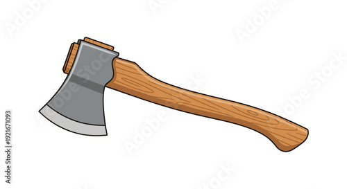 A colorful cartoon depiction of a classic lumberjack axe showcasing a detailed head and handle silhouette high quality professional modern elegant